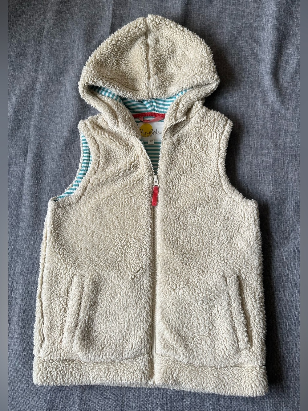 Girl’s Mini Boden Sherpa Hooded Vest